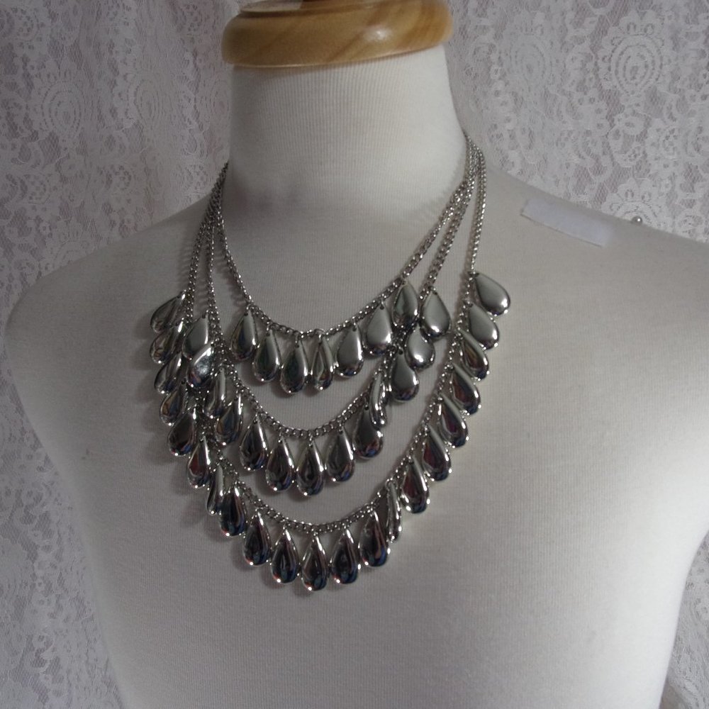 Necklace Silver Multi Strand with extender